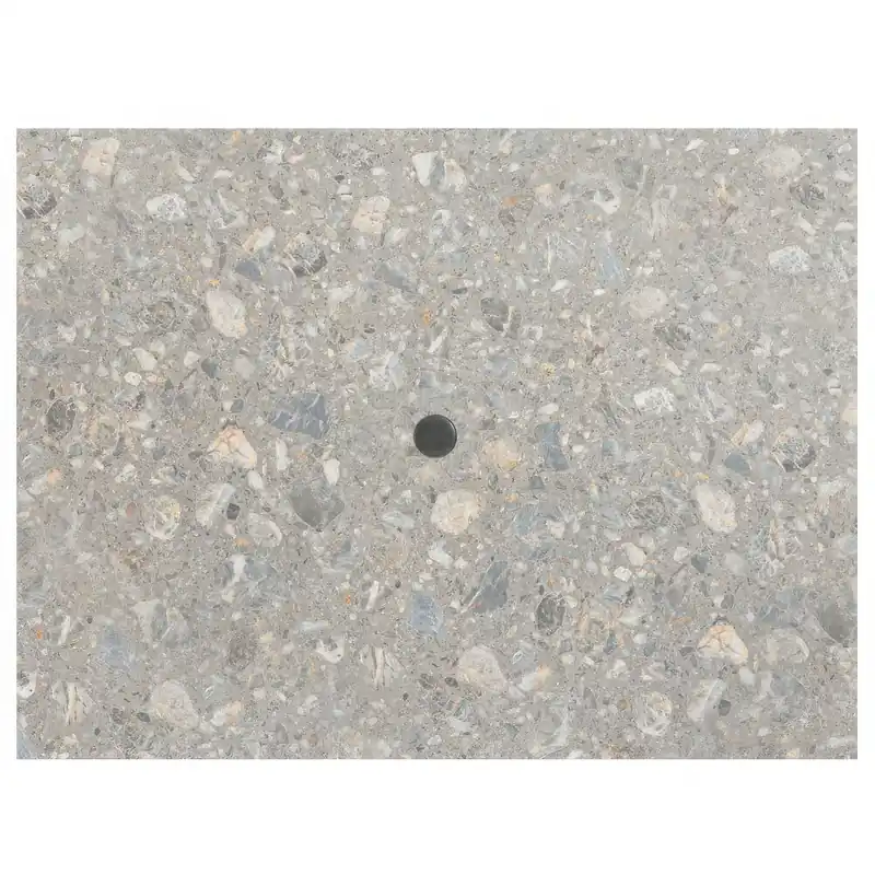 Grosfillex UT275781 48" x 32" Tokyo Stone Rectangular Molded Melamine Outdoor Table Top with Umbrella Hole Cheap