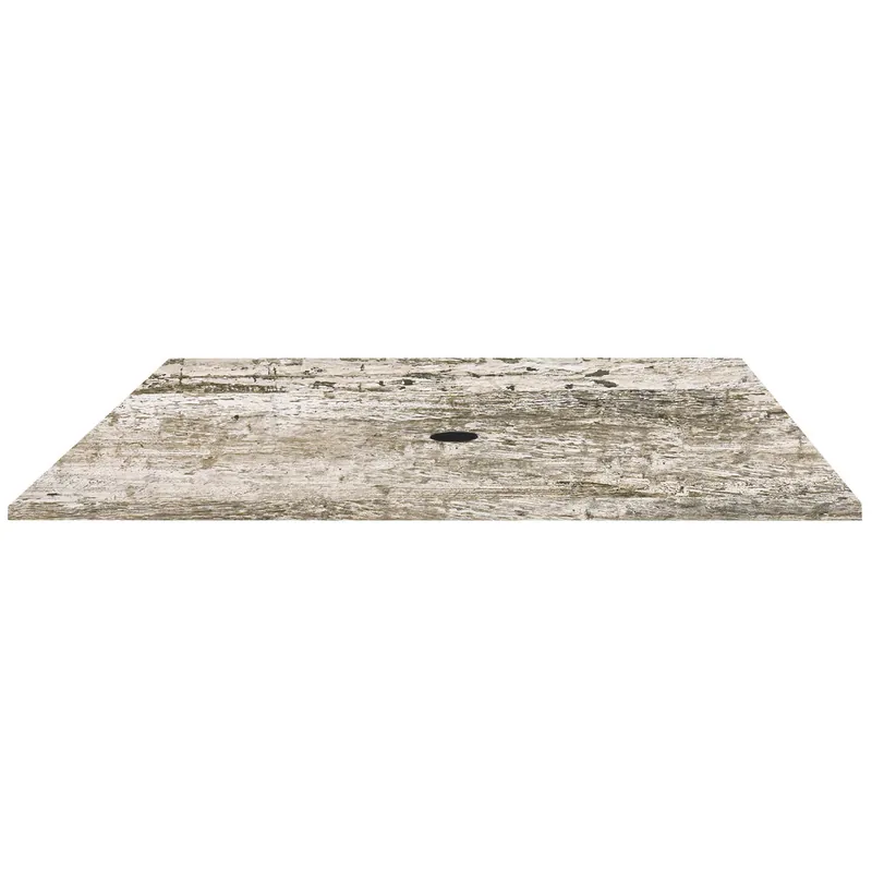 Grosfillex UT275780 32" x 48" Barn White Outdoor Molded Melamine Table Top with Umbrella Hole Big Sale