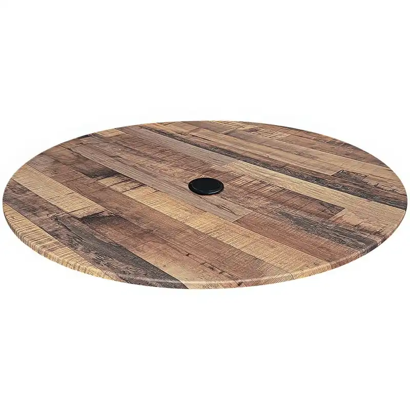 Holland Bar Stool EuroSlim 32" Round Rustic Wood Indoor / Outdoor Table Top with Umbrella Hole Express Delivery