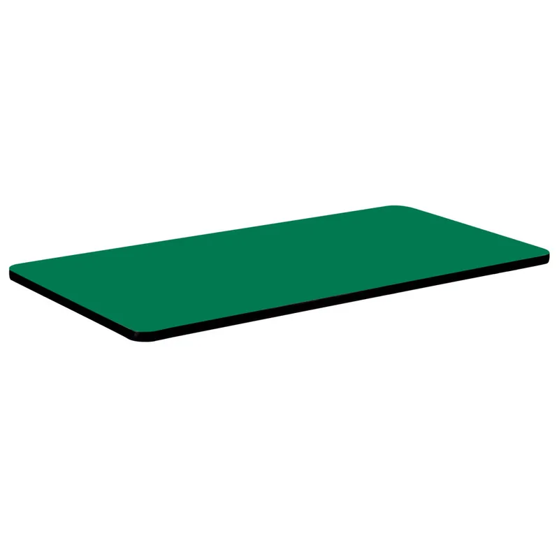 Correll 30" x 48" Green Finish Rectangular High Pressure Bar & Cafe Table Top Fan Favorite