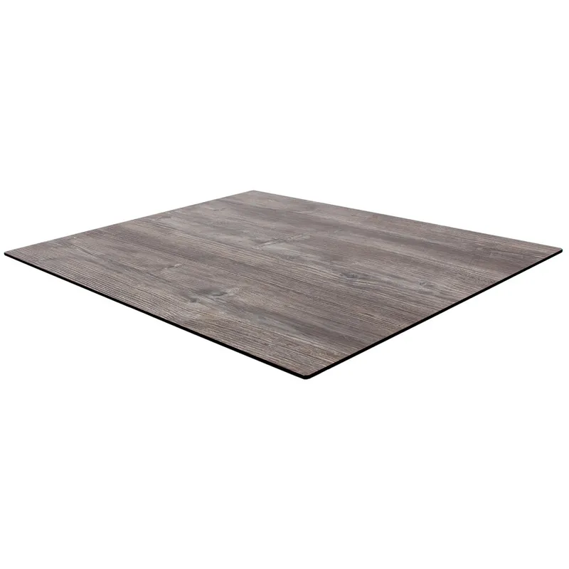 BFM Seating Tribeca 36" x 36" Square Driftwood Composite Laminate Outdoor Table Top with Knife Edge for BFM Table Bases Handmade