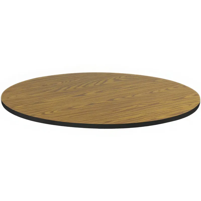 Correll 24" Round Medium Oak Finish Thermal-Fused Laminate Bar & Cafe Table Top Trending