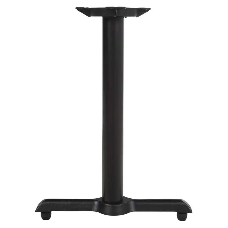 Money Back Guarantee Lancaster Table & Seating Cast Iron 5" x 22" Black 3" Standard Height End Column Table Base with FLAT Tech Equalizer Table Levelers