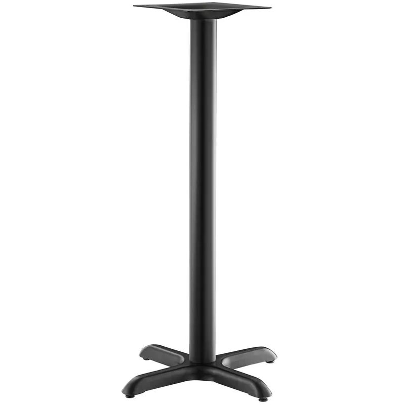 Original Lancaster Table & Seating Excalibur 22" x 22" Cross Black Outdoor Table Base with 3" Bar Height Column