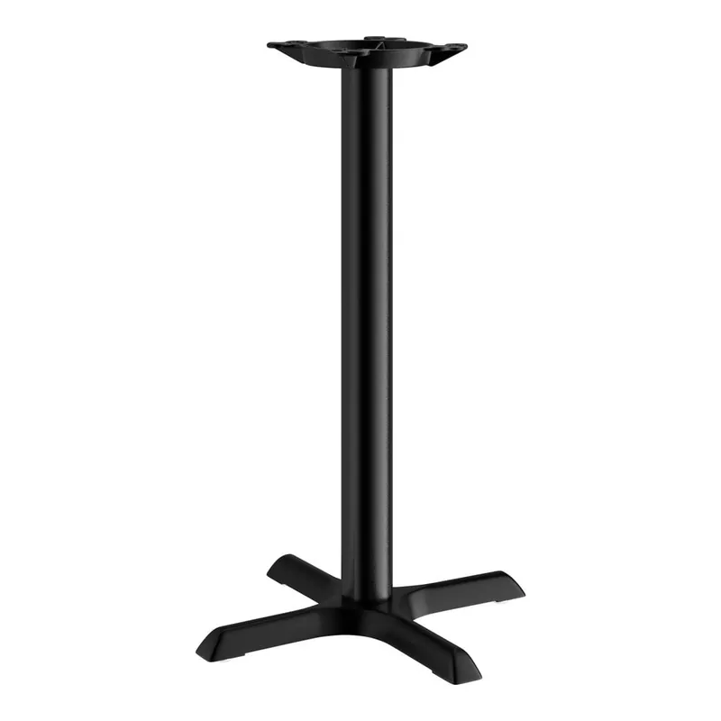 Lancaster Table & Seating Cast Iron 22" x 22" Black 3" Counter Height Column Table Base Handmade
