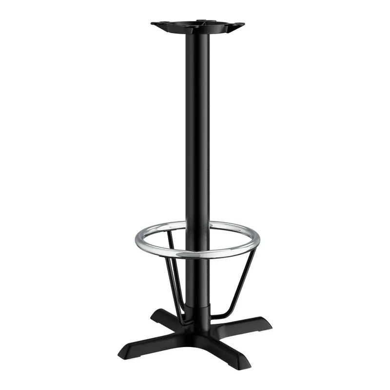 One Day Deal Lancaster Table & Seating Cast Iron 22" x 22" Black 3" Bar Height Column Table Base with 16" Foot Ring