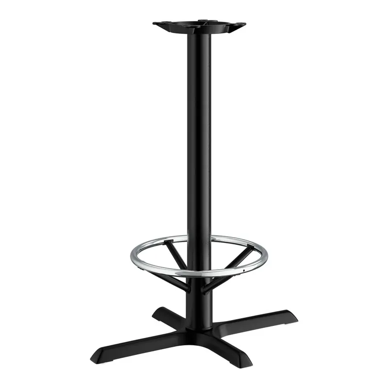 Exclusive Offer Lancaster Table & Seating Cast Iron 22" x 30" Black 3" Bar Height Column Table Base with 17 1/4" Foot Ring
