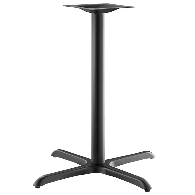 Lancaster Table & Seating Excalibur 33" x 33" Cross Black Outdoor Table Base with 3" Counter Height Column Handmade