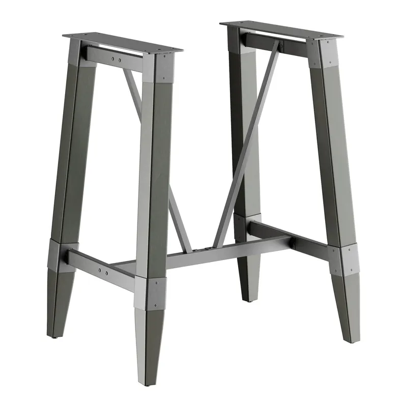 Lancaster Table & Seating Industrial Slate Gray Finish Bar Height Trestle Table Base for 30" x 48" Table Tops Best Seller