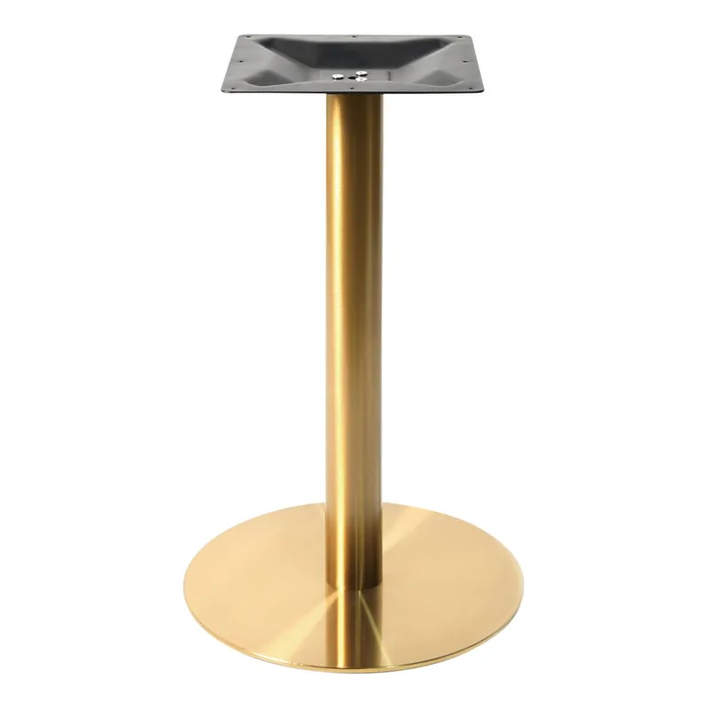 Instant Buy Art Marble Furniture 17" Round Gold Stainless Steel Standard Height Table Base
