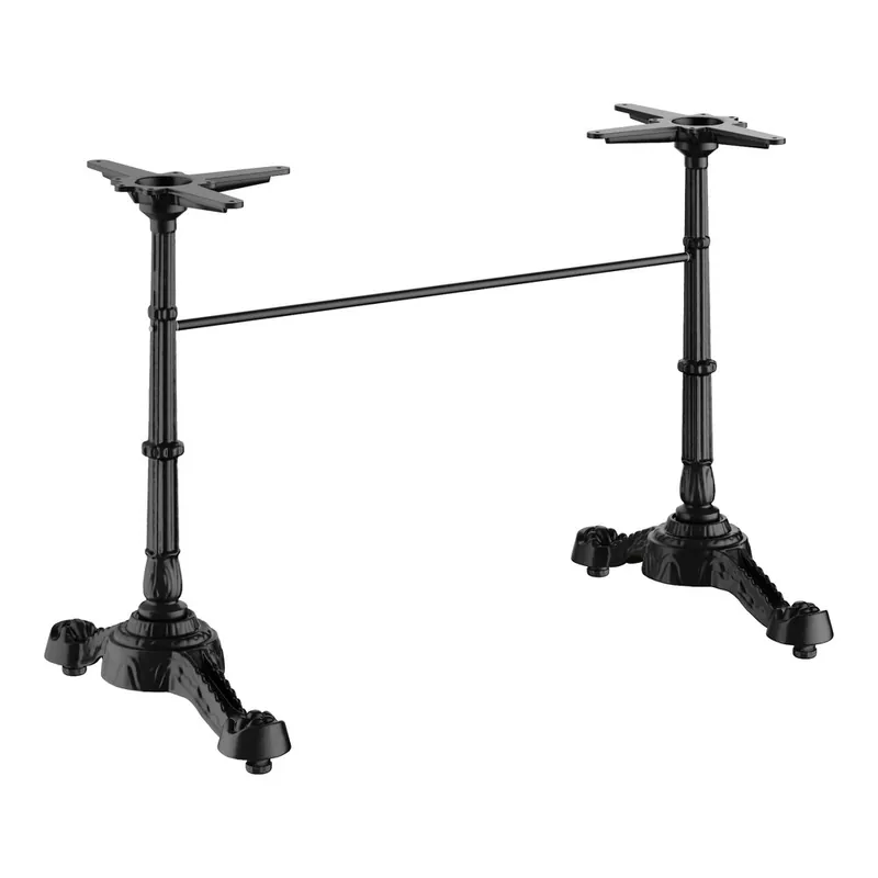 No Minimum Order FLAT Tech PT23 22 5/8" x 6 1/2" Black Self-Stabilizing Cast Iron Standard Height Table Base