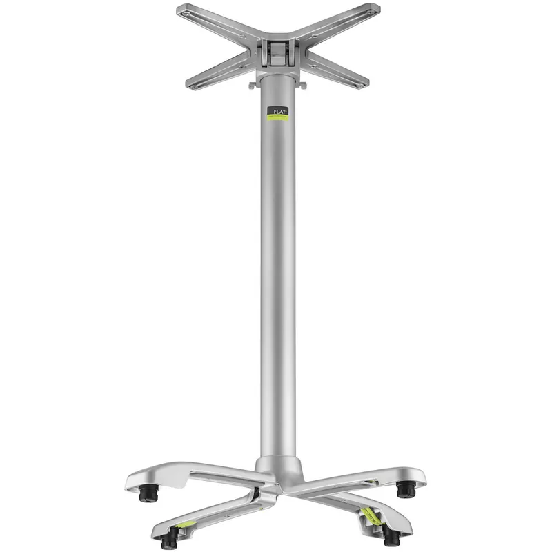 Save Now FLAT Tech SX26 26" x 26" Self-Stabilizing Polished Aluminum Bar Height Table Base with Flip Top Mechanism and Extra Protection Finish