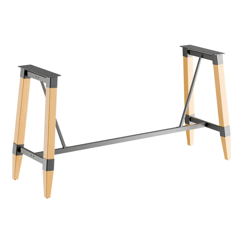 Price Drop Lancaster Table & Seating Industrial Bleached Oak Finish Bar Height Trestle Table Base for 30" x 96" Table Tops