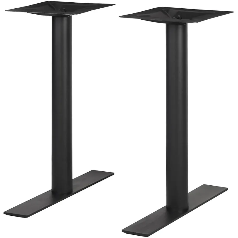 BFM Seating Uptown Round Column Sand Black Steel Dining Height End Table Base Set - 2/Set Bulk Order
