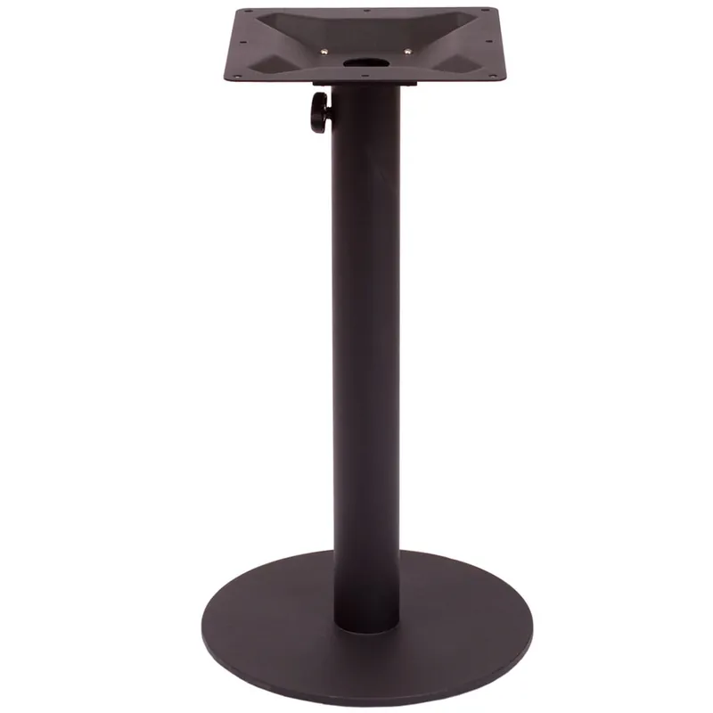 BFM Seating Margate Standard Height Outdoor / Indoor 24" Black Round Table Base with Umbrella Hole Time-Limited