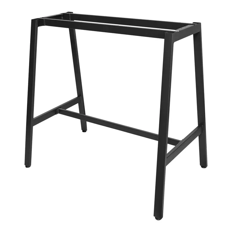 Secure Checkout BFM Seating Atlas Black Powder-Coated Steel A-Frame Bar Height Table Base for 30" x 48" Table Tops