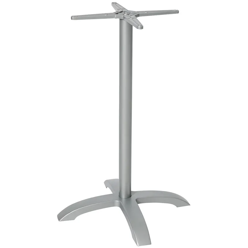 Handmade BFM Seating Bali Bar Height Outdoor / Indoor Silver 4-Leg Table Base