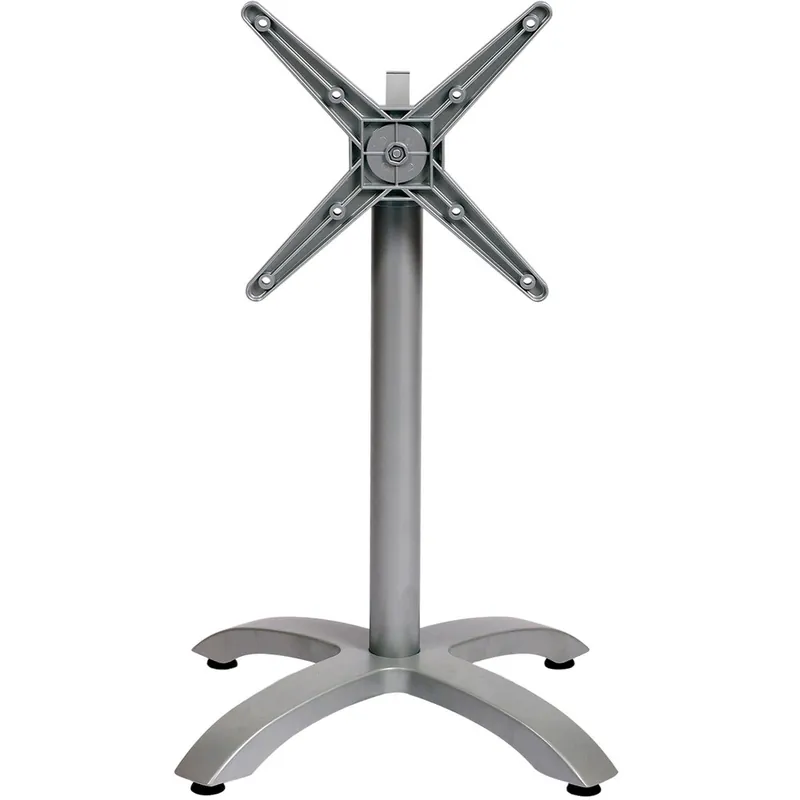 Factory Price BFM Seating Bali Standard Height Outdoor / Indoor Folding Silver 4-Leg Table Base