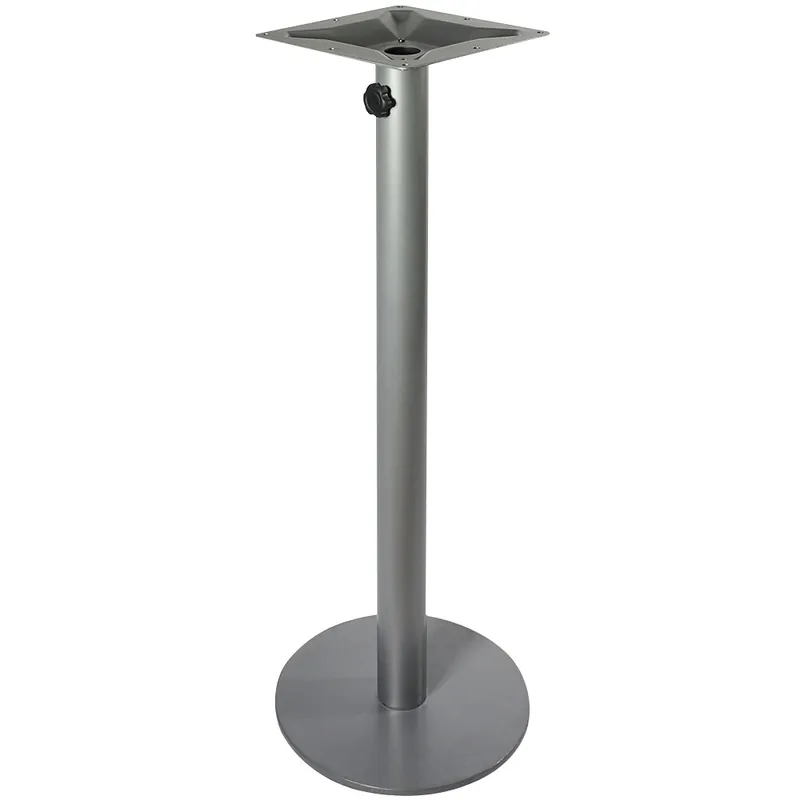 Genuine BFM Seating Margate Bar Height Outdoor / Indoor 18" Silver Round Table Base with Umbrella Hole