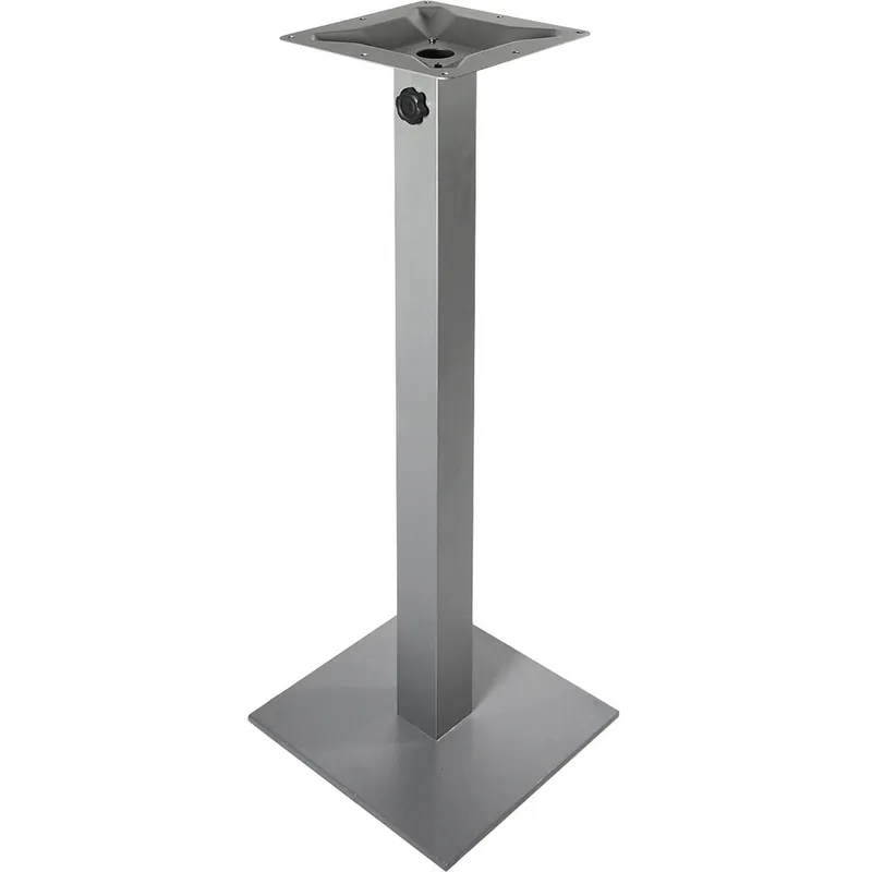 BFM Seating Margate Bar Height Outdoor / Indoor 20" Silver Square Table Base with Umbrella Hole Order Now