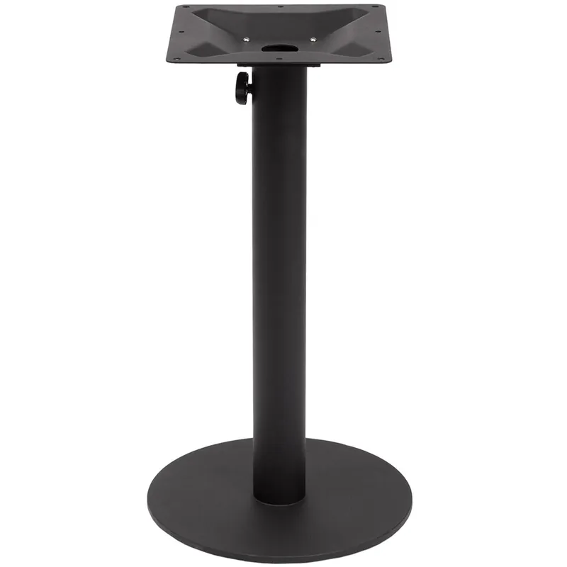 BFM Seating Margate Standard Height Outdoor / Indoor 16" Black Round Table Base with Umbrella Hole Editor’s Pick