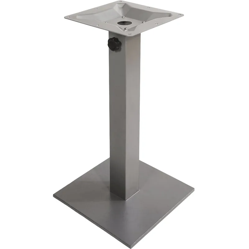 Hot Picks BFM Seating Margate Standard Height Outdoor / Indoor 18" Silver Square Table Base with Umbrella Hole
