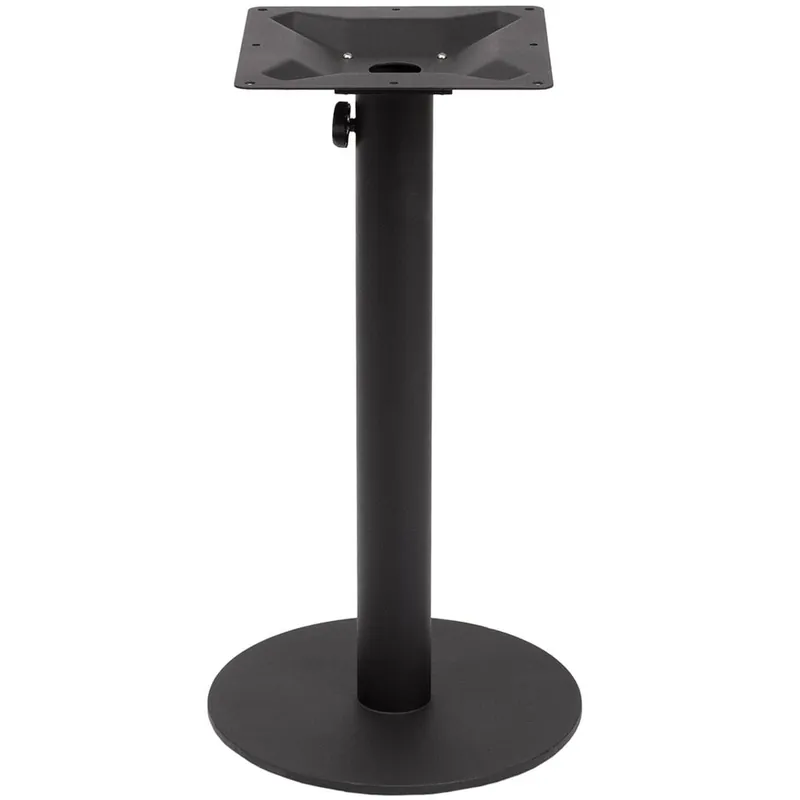 BFM Seating Margate Standard Height Outdoor / Indoor 20" Black Round Table Base with Umbrella Hole Modern
