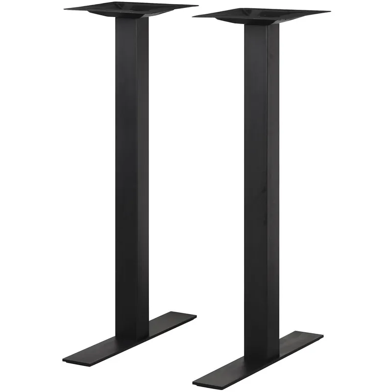 BFM Seating Uptown Square Column Sand Black Steel Bar Height End Table Base Set - 2/Set Worldwide Shipping