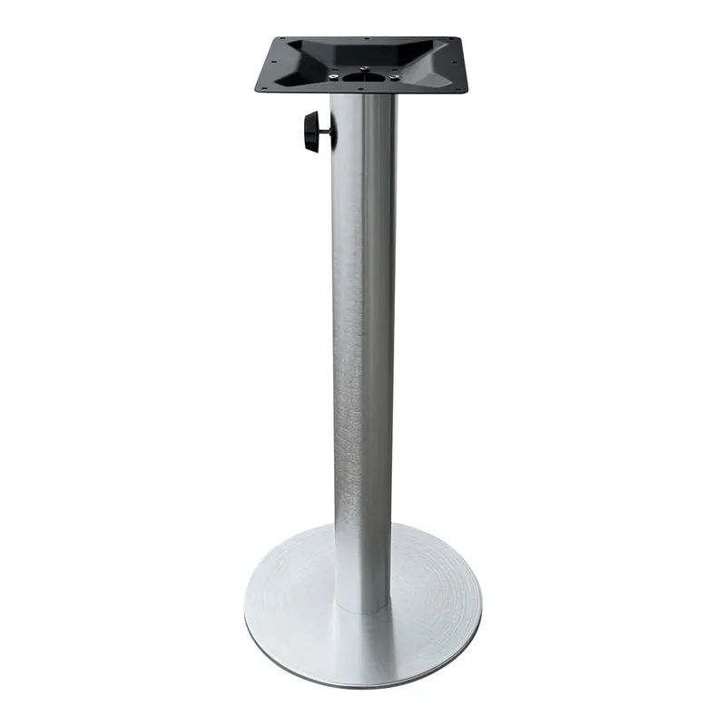 Direct From Factory Holland Bar Stool 18" Indoor / Outdoor Brushed Aluminum Outdoor Bar Height Table Base with Umbrella Hole