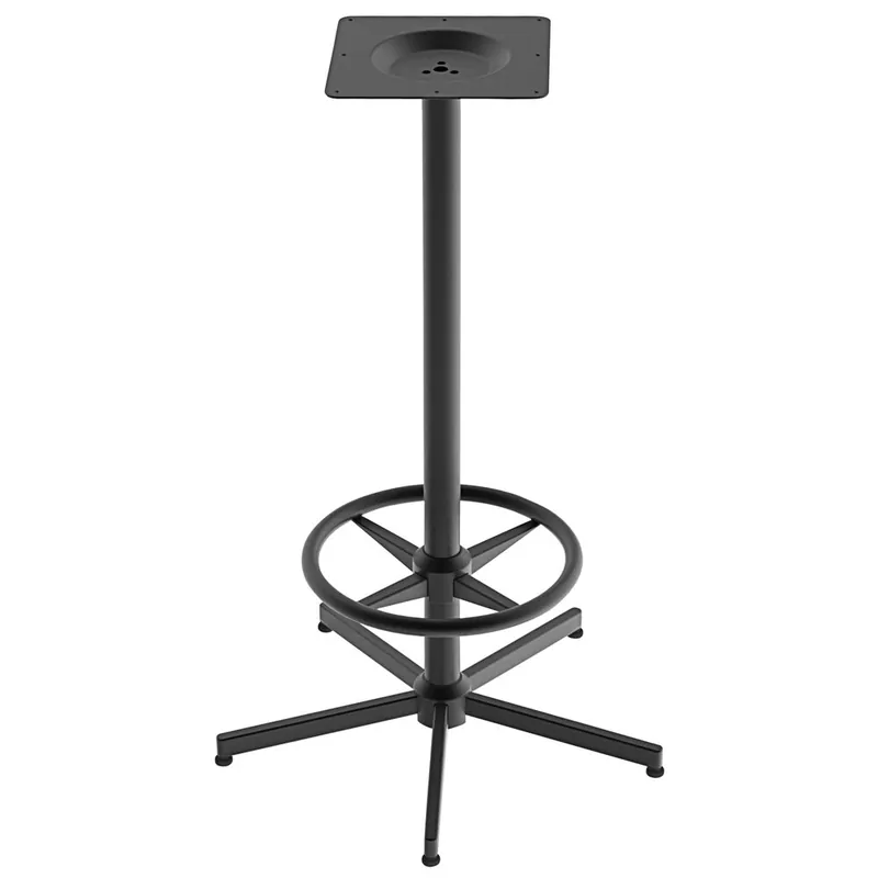 Time-Limited Holland Bar Stool OD216BW Black Steel Outdoor / Indoor Bar Height Table Base with Foot Ring, 2" Column