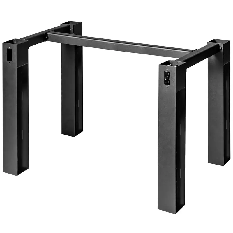 BFM Seating I-Beam Black Steel Bar Height Indoor Table Base with Electric Capability for 36" x 48" Table Tops Factory Price