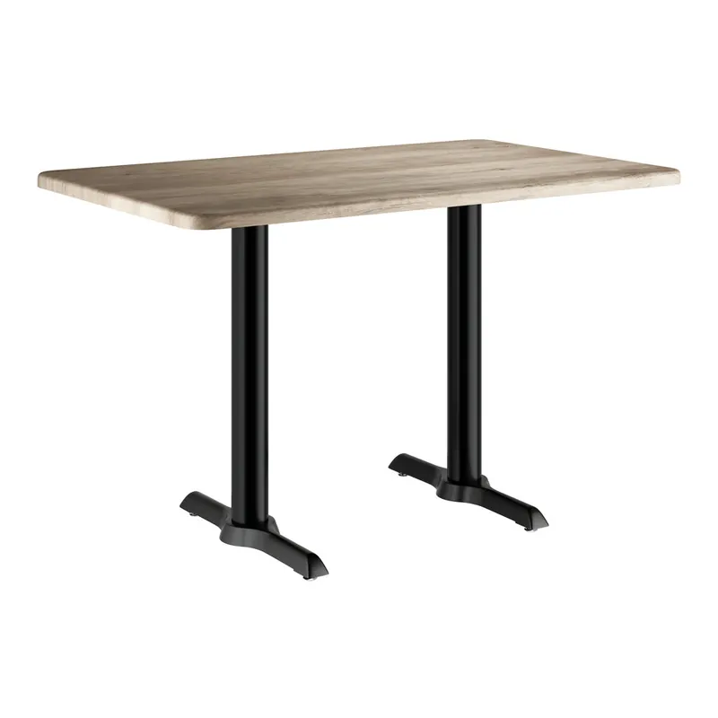 Lancaster Table & Seating 30" x 48" Rectangular Thermo-Formed MDF Standard Height Table with Gray Wood Finish Reduced Price