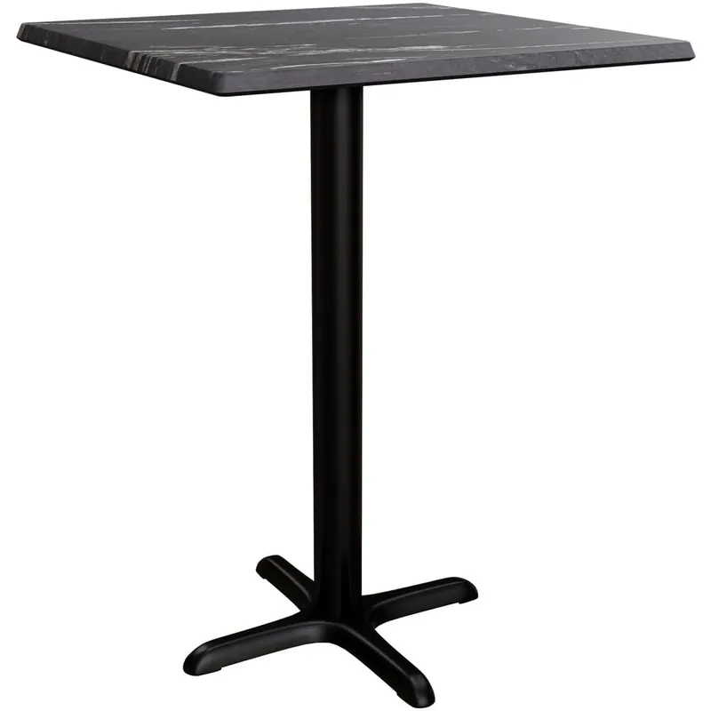 Bulk Order Lancaster Table & Seating Excalibur 28" x 28" Square Counter Height Table with Smooth Letizia Finish and Cross Base Plate