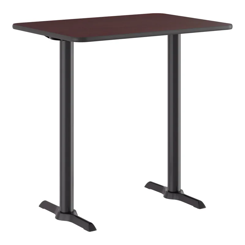Mega Sale Lancaster Table & Seating 30" x 42" Reversible Cherry / Black Table Bar Height Table and Base Kit with 5" x 22" Cast Iron Base