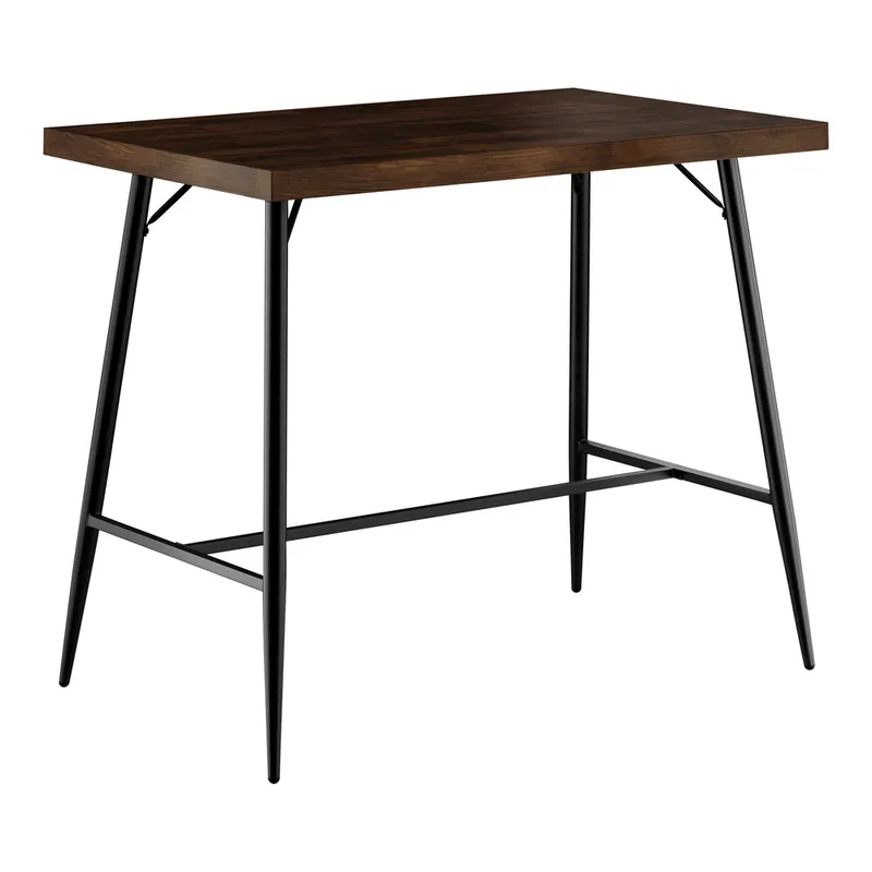 Lancaster Table & Seating Mid-Century 30" x 48" Bar Height Butcher Block Table with Espresso Finish Direct From Manufacturer