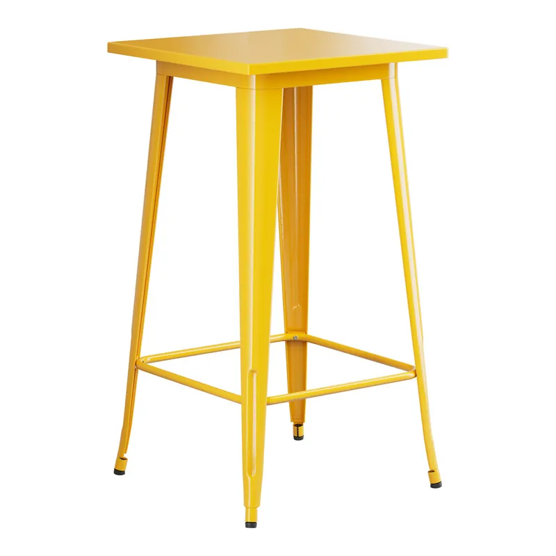 Lancaster Table & Seating Alloy 24" x 24" Citrine Yellow Bar Height Outdoor Table Factory Price