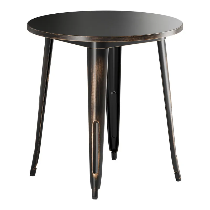 Editor’s Pick Lancaster Table & Seating Alloy 30" Round Distressed Copper Standard Height Outdoor Table