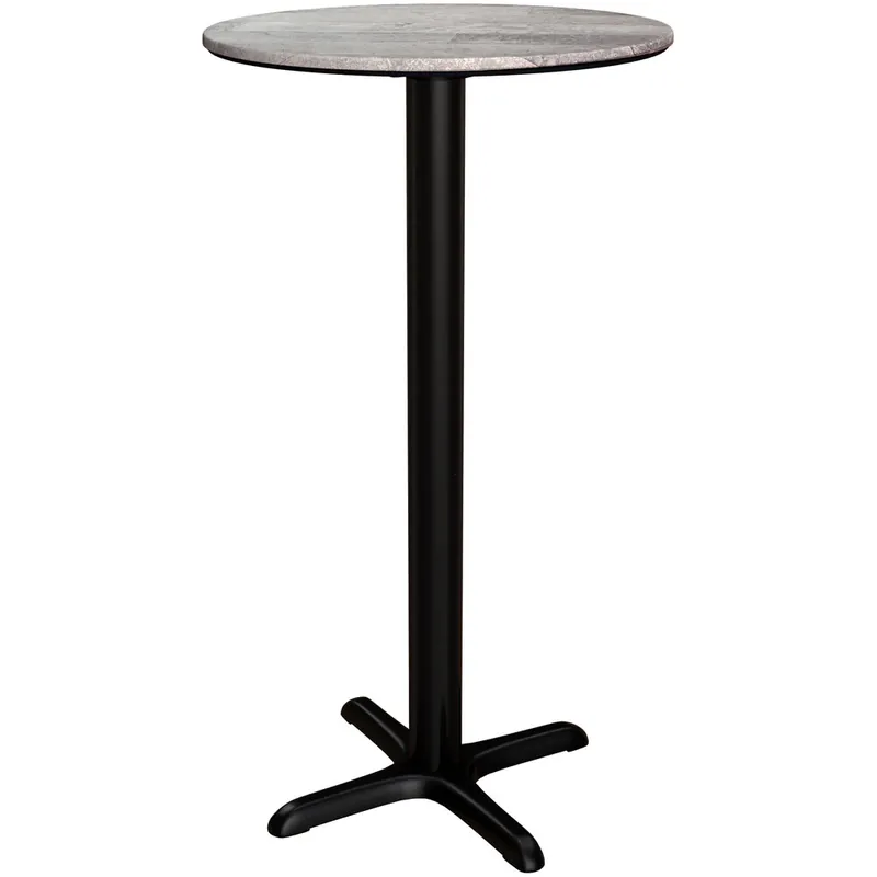 Markdown Lancaster Table & Seating Excalibur 24" Round Bar Height Table with Textured Toscano Finish and Cross Base Plate