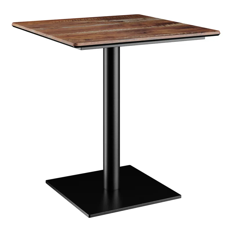 Lancaster Table & Seating Excalibur 28" Square Standard Height Table with Textured Yukon Oak Finish and Square Base Plate Fan Favorite