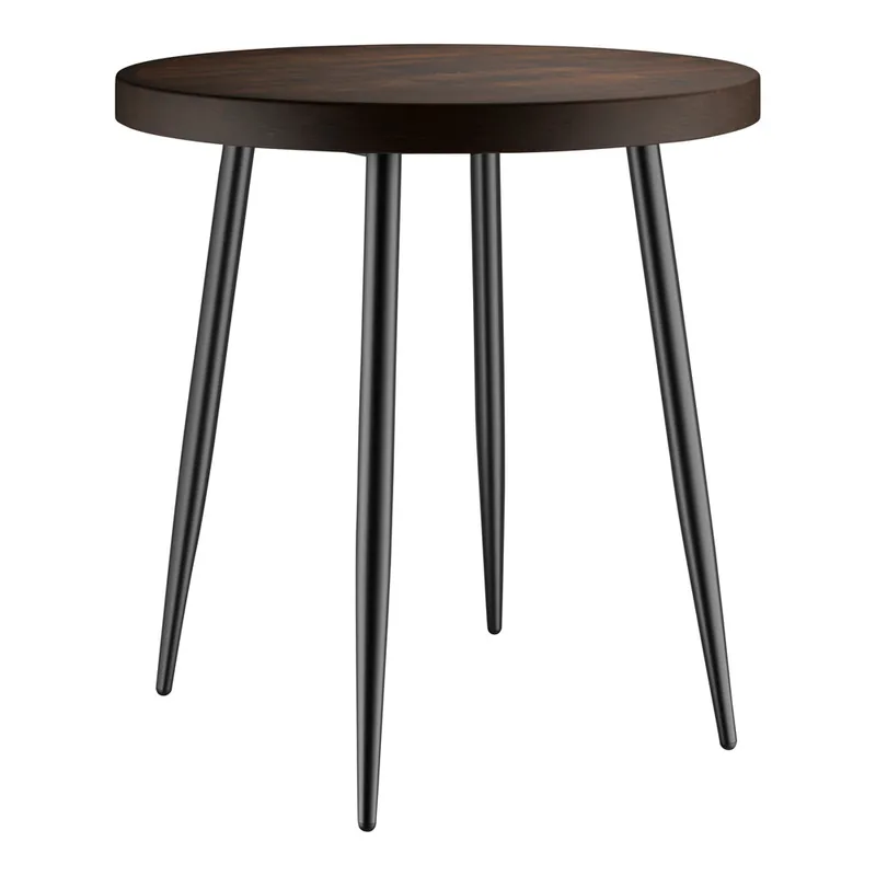 Lancaster Table & Seating Mid-Century 30" Round Standard Height Butcher Block Table with Espresso Finish Crafted