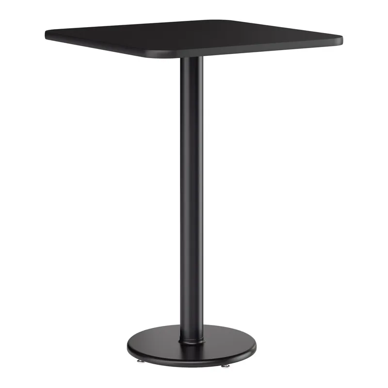 Lancaster Table & Seating 30" x 30" Reversible Cherry / Black Table Bar Height Table and Base Kit with 17" Cast Iron Base Price Drop