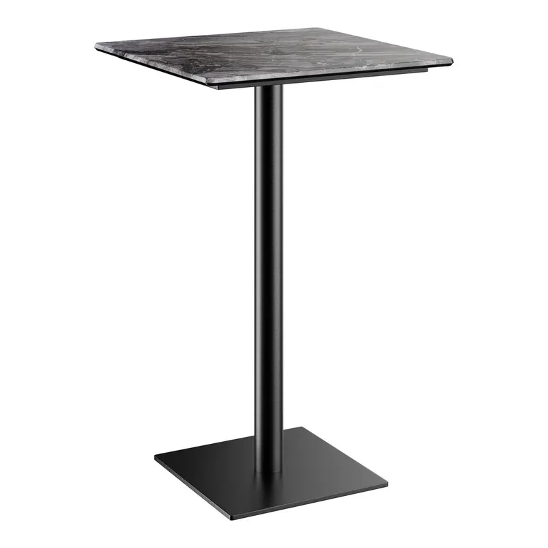 Limited Offer Lancaster Table & Seating Excalibur 28" Square Bar Height Table with Smooth Paladina Finish and Square Base Plate