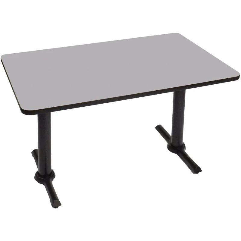 Correll 30" x 48" Rectangular Gray Granite Finish Standard Height High Pressure Cafe / Breakroom Table with Two T Bases Free Returns