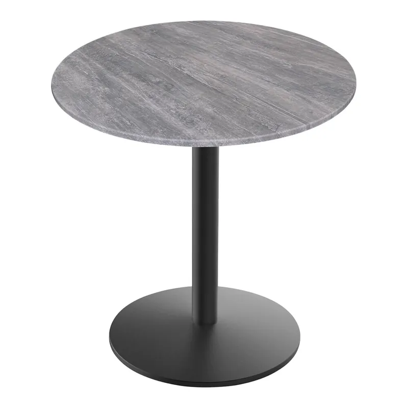Holland Bar Stool EuroSlim 32" Round Greystone Indoor / Outdoor Standard Height Table with Round Base Original