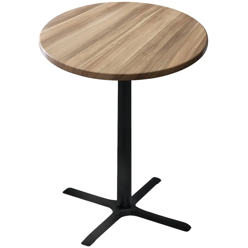 Holland Bar Stool OD211-3036BWOD30RNat 30" Round Natural Outdoor / Indoor Counter Height Table with Cross Base Instant Buy