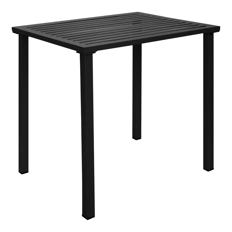 Top Rated BFM Seating Daytona 24" x 32" Black Powder-Coated Steel Dining Table
