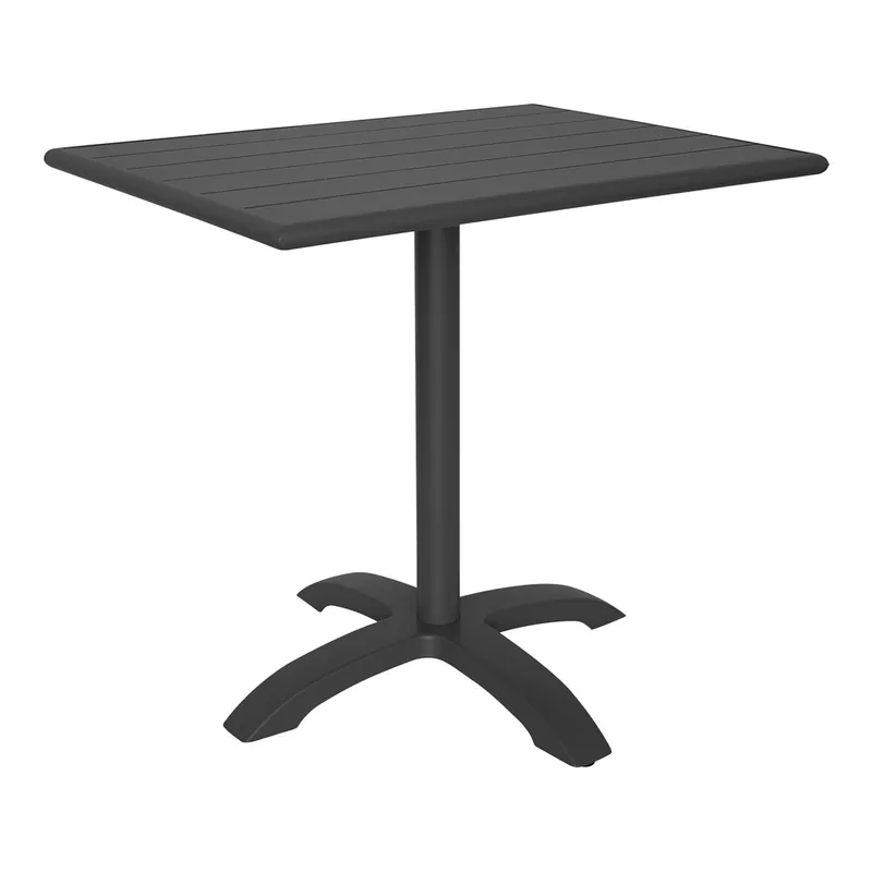BFM Seating Beachcomber-Bali 24" x 32" Black Powder-Coated Aluminum Dining Height Outdoor / Indoor Table Mega Sale