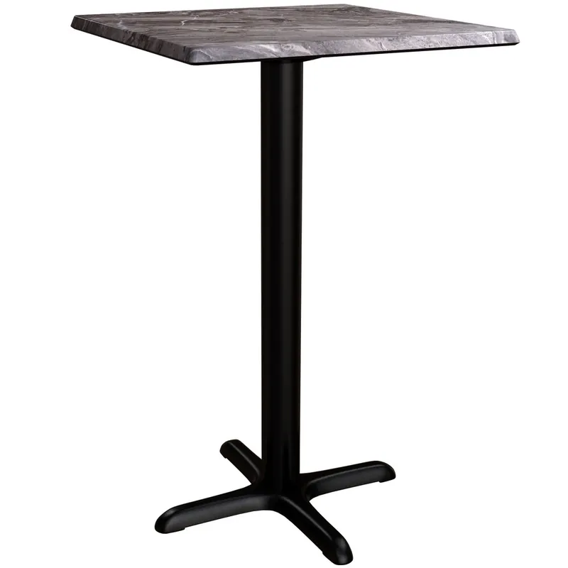 Bulk Order Lancaster Table & Seating Excalibur 24" x 24" Square Counter Height Table with Smooth Paladina Finish and Cross Base Plate