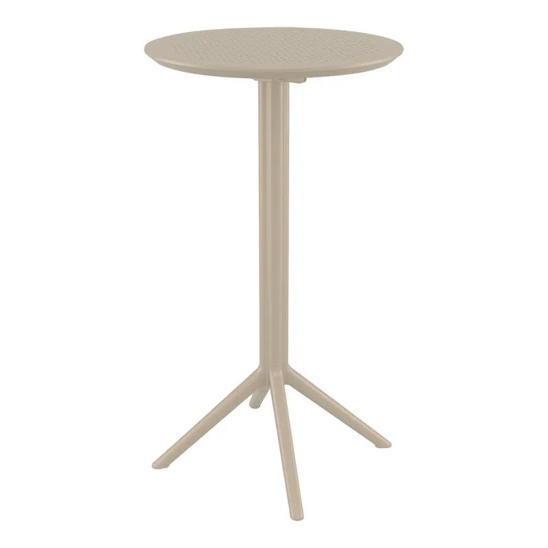 Hot Deal Siesta Sky 23 5/8" Round Taupe Bar Height Foldable Table