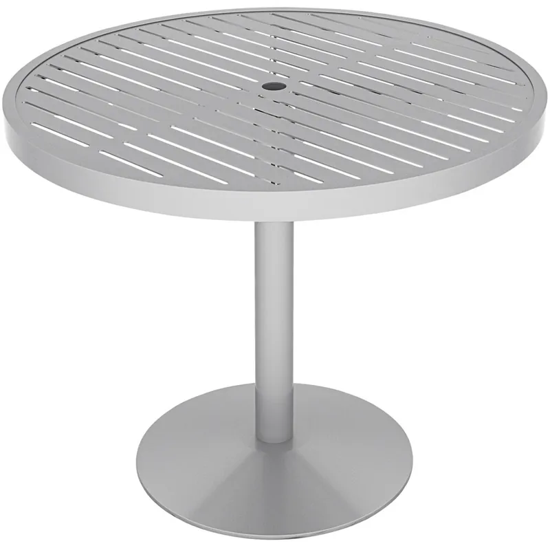 Wabash Valley HA2I79P Hanna Collection 36" Round Horizontal Slat Portable Pedestal Table Wholesale